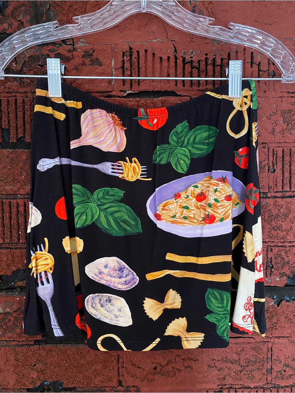 Lisa Says Gah Women’s Black Tank and Skort ~ Buon Appetito Print, Size Small - Picture 15 of 15